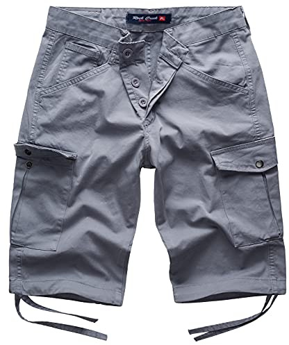 Rock Creek Herren Cargo Shorts Chinoshorts Kurze Hose Short Cargoshorts Sommer Kurzehose Sommerhose Bermudas Stretch Short RC-393 Grau W40