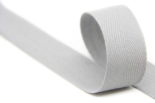 25mm | 5m Köperband | Nahtband | 80% Baumwolle | hellgrau