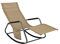 SoBuy Gartenliege Sonnenliege Outdoor Schaukelstuhl mit Seitentasche Liegestuhl für Gärten, Höfe, Strände, Balkone Relaxliege Schwungliege Khaki 143x85x57 cm OGS47-KA