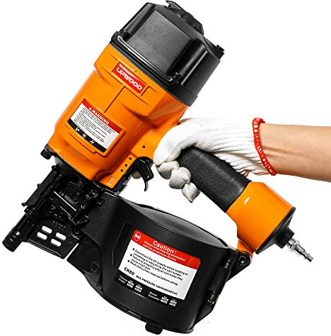 CN80 Air Coil Nailer by UPWOOD, 2-1/4 Inch to 3-1/4 Inch 15 Degree Coil Siding Nail Gun Fast Shooting Fencing Nailer Pneumatic Coil Framing Nailer