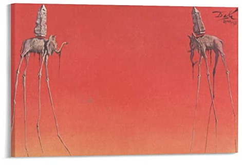 Die Elefanten von Salvador Dali Gemälde auf Leinwand, Kunstdruck und Wandkunst, moderne Familiendekoration, Poster, 50 x 75 cm