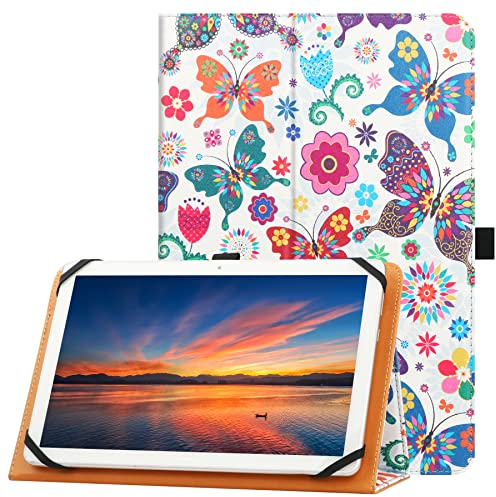 HGWALP Custodia universale per tablet da 9 -11 pollici, Folio Custodia protettiva universale per tablet da 9,9.7,10, 10.1, 10.5, 11.1,con cinturino a mano e funzione stand-Farfalla