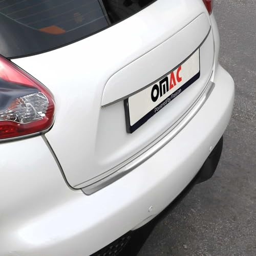 OMAC Ladekantenschutz für Nissan Juke 2015-19 Facelift gebürstet Edelstahl | Stoßstangenschutz, fahrzeugspezifische Passform