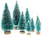 Mini Christmas Trees Pack of 8, Snow Frosted Sisal Trees Artifical Christmas Small Cedar Trees Set, Decorated Bottle Brush Tree Crafting Party Props, Desktop Christmas Decoration DIY Christmas Tree