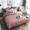 Michorinee Housse de Couette Réversible 240 x 260 cm Rose et Gris Parure de Lit Adulte 2 Personnes avec Fermeture Éclair - Sets de Housse Couette en Microfibre avec 2 Taie d'oreiller 65x65 cm