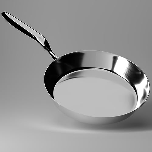 NAKOA Edelstahlpfanne Unbeschichtet 28 cm I Innovative Edelstahl Pfanne mit Kaltgriff ohne Nieten I Bratpfanne geeignet für alle Herdarten inkl Induktion & Backofen I Spülmaschinenfest I 30J. Garantie