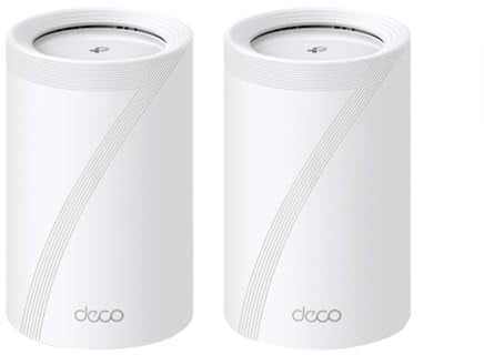 TP-Link Deco BE65 𝐖𝐢-𝐅𝐢 𝟕 Mesh WLAN Set (2er-Pack), BE9300 Tri-Band Router und Repeater (6 GHz, 2.5 Gbit/s Ethernet Port, 9 Gbps WLAN Geschwindigkeit, WPA3, 320 MHz Kanäle)