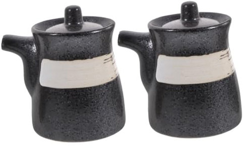 Cabilock 2 Piezas Botella De Vinagre De Salsa De Soja De Sushi De Cerámica Olla De Salsa De Soja Jarra Contenedora De Soja Vinagrera De Aceite Bote De Grasa Botella De Condimento Familiar