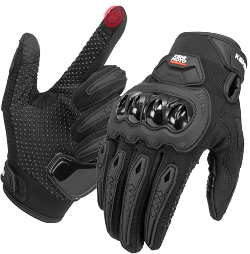 KEMIMOTO Motorrad Handschuhe Herr, Motorradhandschuhe Sommer mit Knöchelprotektor und Touchscreen, Atmungsaktive Outdoor Handschuhe für Herren und Damen, für Motorrad, Fahrrad, Roller, Jagd