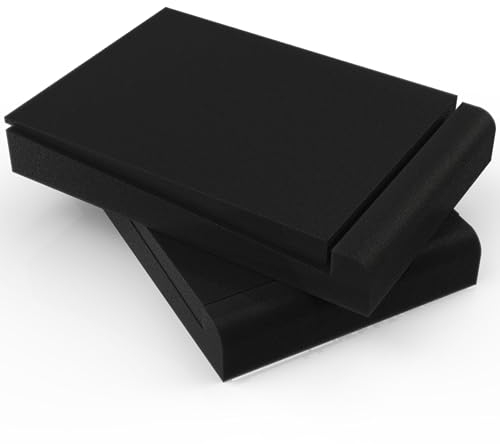 Audiosoul Hochdichte Studiomonitorisolationspads, 16,5 x 25,4 x 4,1 cm, für kleine Lautsprecher von 7,6–11,4 cm, ein Paar Basis, die Vibrationen verhindert, passend für die meisten Bücherregale und