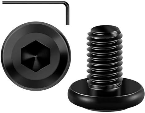 20 Pièces Vis M6x12, Vis à tête plate, Vis à Six Pans Creux, Vis Inox A2 V2a, Oxyde Noir, Filetage Complet Avec Clé Hexagonale