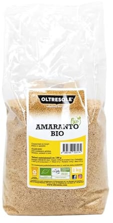 Oltresole, Bio-Amaranth 1 kg, rohes Getreide in Körnern, Samen aus kontrolliert biologischem Anbau, reich an Ballaststoffen, Mineralien und Vitaminen, ideale Verpackung für Familien