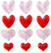 Satiskid 12 PCS Strong Fridge Magnets, Cute Heart Decorative Magnets for Fridge, Whiteboard, Locker, Kitchen, Office and School, Colorful Heart Shaped Fridge Magnets (Red)