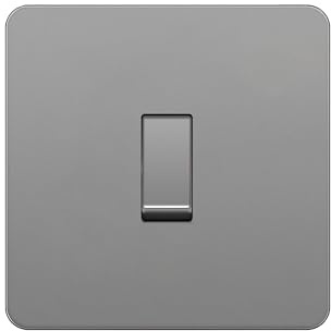 LIDER 1-Gang Screwless Light Switch, 1-Way/2-Way, 16A, Space Gray