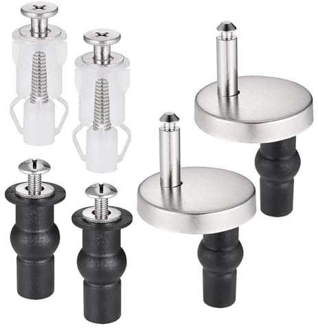 Fixation Abattant WC, 6 Pièces Vis Expansion pour Lunette de Toilette Abattant WC Fixations Charnières Fixations Charnières à Dégagement Rapide Universelles pour Sièges de Toilette
