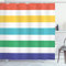 ABAKUHAUS Gestreift Duschvorhang, Regenbogen-Kinder-Muster, Stoffliches Gewebe Badezimmerdekorationsset mit Haken, 175 x 200 cm, Bernstein Aqua