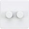 Knightsbridge SF2182MW Screwless 2G 2-Way 10-200W (5-150W LED) Trailing Edge dimmer-Matt White, 230 V