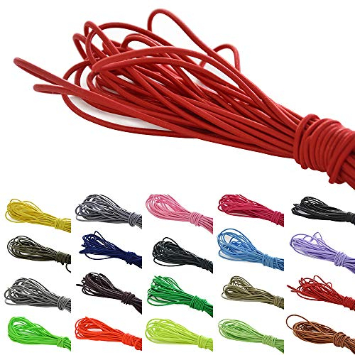 Roban Fashion 10 m elastische Gummikordel 3mm Gummischnur Elastische Kordel Hutgummi Auswahll aus 32 Farben,Rot