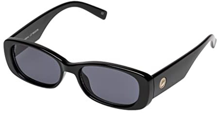 Le Specs UNREAL! SHINY BLACK - Sonnenbrille für Damen Runde Rahmenform mit hohem UV-Schutz LSP1902078