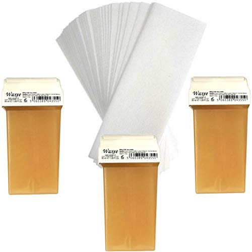 Waxee kompatibel für Veet Easy Wax 50 ml Roll-on-Wachs-Ersatz-Walzenwachs, Honigfarben