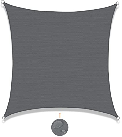 SUNNY GUARD Voile d'ombrage Rectangulaire 2x2m Imperméable Toile Ombrage UV Protection pour Patio Jardin, Terrasse, Extérieur, Balcon,Gris Anthracite