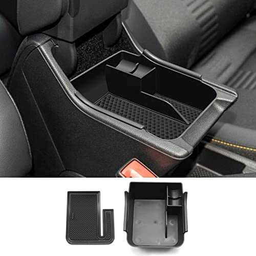 CDEFG Kompatibel mit VW Polo AW Taigo 2018-2022 2023 2024 Mittelkonsole Armlehne Aufbewahrungsbox Handschuhfach Polo 2023 Aufbewahrung Auto Center Console Organizer Tray Polo AW Zubehör (Schwarz)