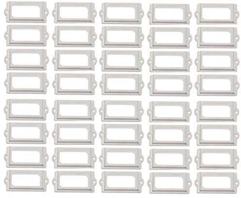 tooloflife Schrankrahmengriff, 40 Stück Schublade Namensschild Metall Kunst Label Halter Kartenhalter Schublade Pull für Aktenkoffer Bibliothek Schublade Medizinschrank