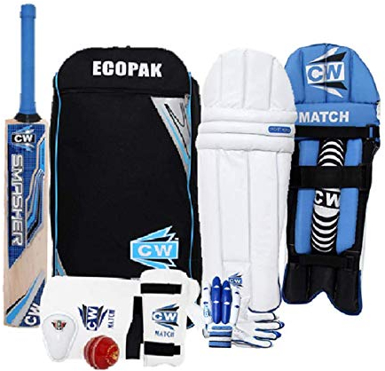 CW Cricket-Set ohne Helm, komplettes Cricket-Set für Jungen – Junior Jugend Cricket Komplettset Jungen Cricket Set Cricket Ausrüstung Kit Größe 6