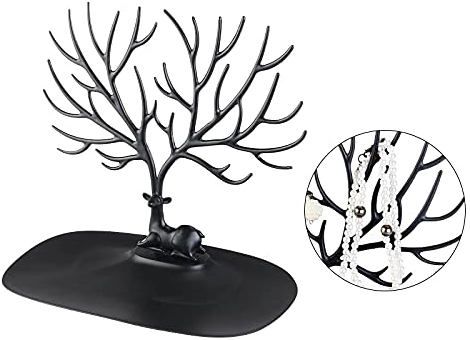 BaumföRmiger SchmuckstäNder Geweih Schmuckständer Halskette Aufbewahrung Schmuckhalter aus Plastik Geweih Schmuck Displayständer für Ohrringe,Armbänder,Halsketten,Schmuckablage Display Tablett.