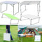 3FT Garden Folding Table, Heavy Duty Portable Aluminium Trestle With Carry Handle for Outdoor/Camping/Picnic/BBQ/Party, Adjustable Height 67cm/37cm, Lightweight