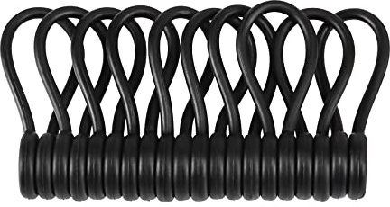 EUREKA ERGONOMIC Magnetic Cable Ties Reusable, 10 Pack Rubber Twist Ties with Strong Magnet for Bundling and Organizing Wire/Cord, Cable Management Clips under Desk Used in Many Ways, Black