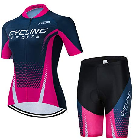 Donne Ciclismo Jersey Set Salopette Pantaloncini Abiti Estate Bici Da Strada, Cc6507-1, XXXL