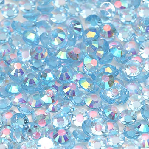 1000pcs 4mm Flat Back Non-Stick Rhinestone Crystal Diamantes Nail Art & Craft Scrapbooking Embellishments 90 Available Colours (4mm, AB Glassy Blue #A36)