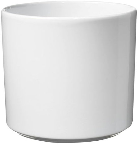 Decorspace - Macetero de cerámica Classic pequeño para exterior e interior moderno (Ø 15 x h 15 cm, Blanco)