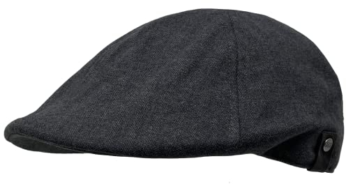 WEROR Herren Flatcap Schirmmütze Schiebermütze Cap Mütze WEROR-409.1 (58-59, Anthrazit)