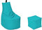 MILLINDABAG Modern Sitzsack für Kinder und Erwachsene Sessel Kissen In & Outdoor Gaminggeignet & bereits gefüllt Sitzkissen Bodenkissen (Türkis, XXL - Durchmesser 78 cm mit Hocker)