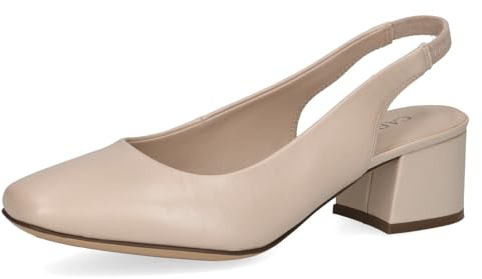 CAPRICE Damen Slingpumps aus Leder mit Lack, Beige (Beige Perlato), 39 EU