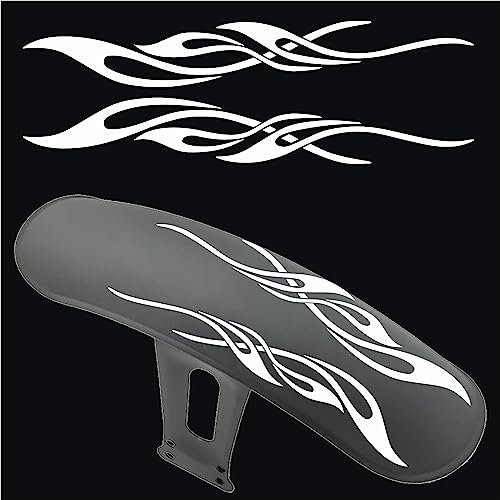 Adesivo per parafango moto motocicletta scooter TRIBALE custom racing edition universale decal scegli colore cod.1863 (010 Bianco)