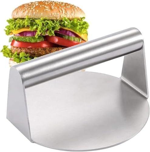 Kyzistn 304 Stainless Steel Burger Press, Smash Burger Press 5.5Inch Non-Stick Smooth Hamburger Press Flat Bottom Without Ridges Perfect for Griddle, Grill Cooking, BBQ Grilling Accessories