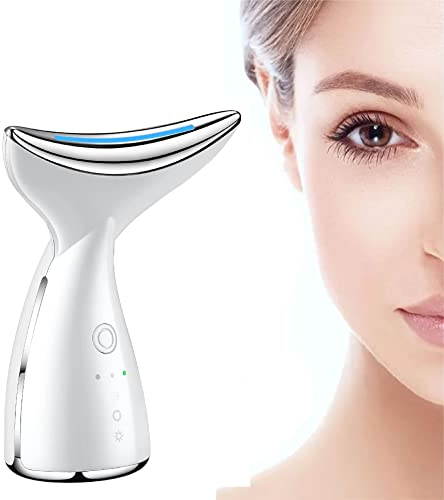 CALA VERDE - Masajeador Cara Cuello Antiarrugas Reductor Papada Mujer con Calor Luz LED limpieza facial, radiofrecuencia facial, cuidado facial mujer, masajeador facial electrico