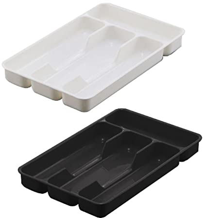 2pcs Cutlery Storage Tray Drawer Tableware Organizer Spoon Fork Storage Container Separation Box Kitchen Silverware Tray Cutlery Storage Tray