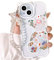 NITITOP Compatible for iPhone 15 Case Clear Cute Flower Floral Bear for Girls Women Pattern with Chain Lanyard Wrist Strap Soft TPU Shockproof Protective Girly - Bear