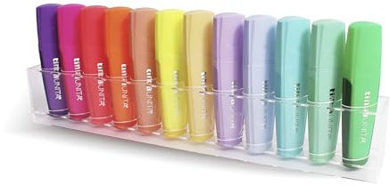 TINTA UNITA EVIDENZIATORI 12 CON BASETTA IN PLEXIGLASS 32X3,5X12