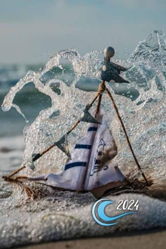 MEER MOTIV - 2024: Planer 2024 ca. A5 Terminplaner Terminkalender Tagesplaner 1 Tag auf 1 Seite auch Samstag Sonntag !, Kalender ab Januar 2024 bis ... mit Ostsee Nordsee Motiv Cover