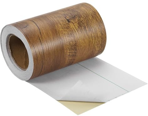 sourcing map Wood Grain Tape, 4 x33 Ft Self Adhesive Wood Grain Repair Patch for Baseboards, Doors, Floor Repair, Furniture Home Decor Brown Wood