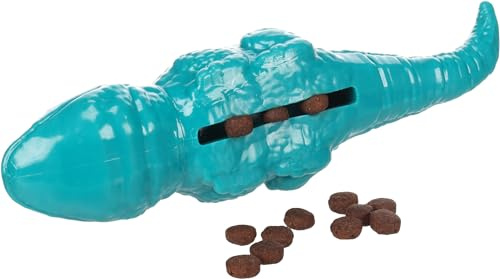 Flamingo Dilo Leguan – Snackspielzeug für Hunde – Türkis – 26,1 × 7,6 × 7 cm – Aus TPR mit Squeaker – Befüllbar für interaktives Spiel