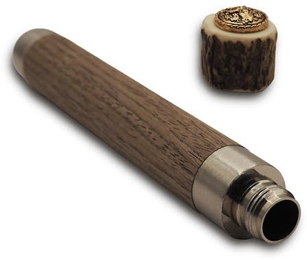 Flachmann mit echtem Hirschgeweih Deckel - 4cl Füllmenge, passt in Lederhose - Oktoberfest Gadget - Jäger Geschenk - Männer Geschenk