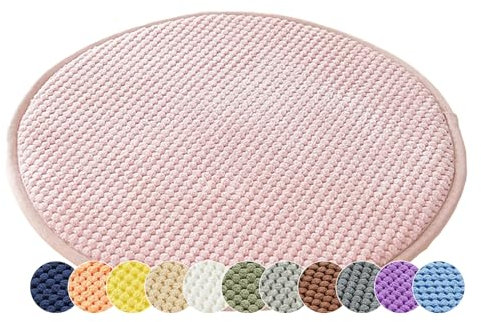 1/2er Set Rund Sitzkissen Kordsamt Rund Stuhlkissen Polster Auflage Kissen, Stuhlauflage rutschfest Sitzpolster für Haus & Garten Büro (Rosa,30x30cm (1er-Pack))