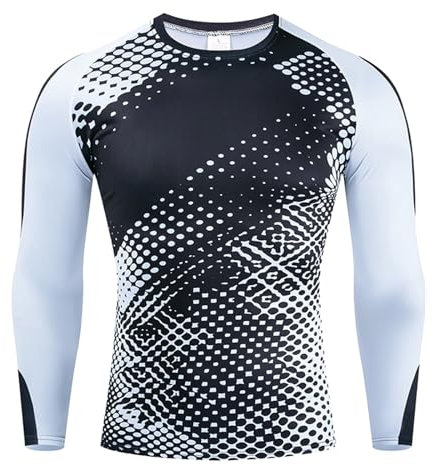 Men's Mountain Bike Jersey, Training Basketball T-Shirt, Jersey T-Shirt for Gym, Fitness, Sports, Long Sleeve Cycling Jersey, Breathable Cycling Jersey, Quick Drying Cycling Clothing, O White, S