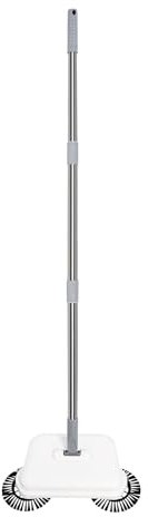 Handkehrmaschine Kehrmaschine Manuell Manuelle Push Kehrmaschine 360° Drehbarer Kopf Zwei Funktionen Kehrmaschine Push Floor Cleaning Mop(Weiß)